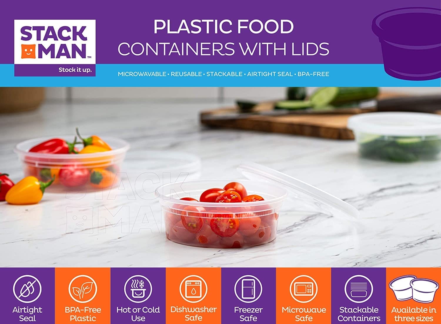 48Set - 16oz.] Plastic Deli Food Storage Containers With Plastic