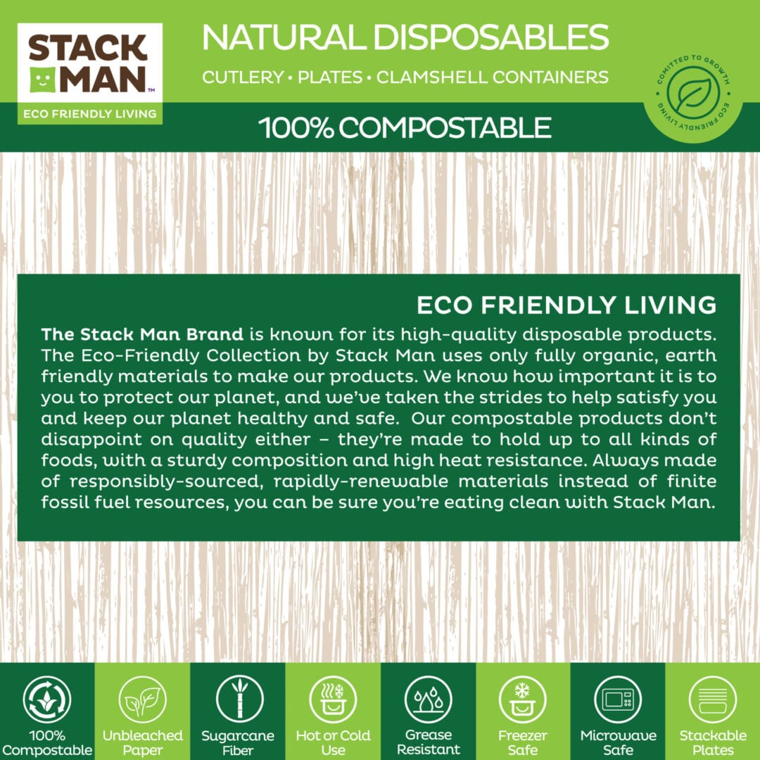  Comfy Package [Case of 500 100% Compostable 9 Inch Heavy-Duty  Paper Plates Eco-Friendly Disposable Sugarcane Plates : Health & Household