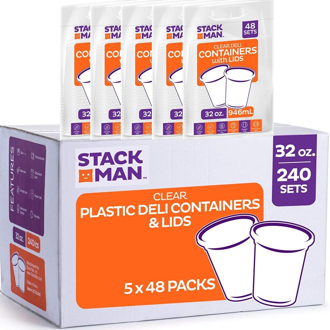 48Pack 32 oz Heavy Duty Deli Food/Soup Plastic 48 Containers And 48 lids